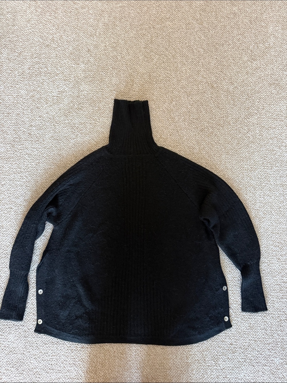 Rachel Comey Black Turtleneck Sweater with Side Button Detail